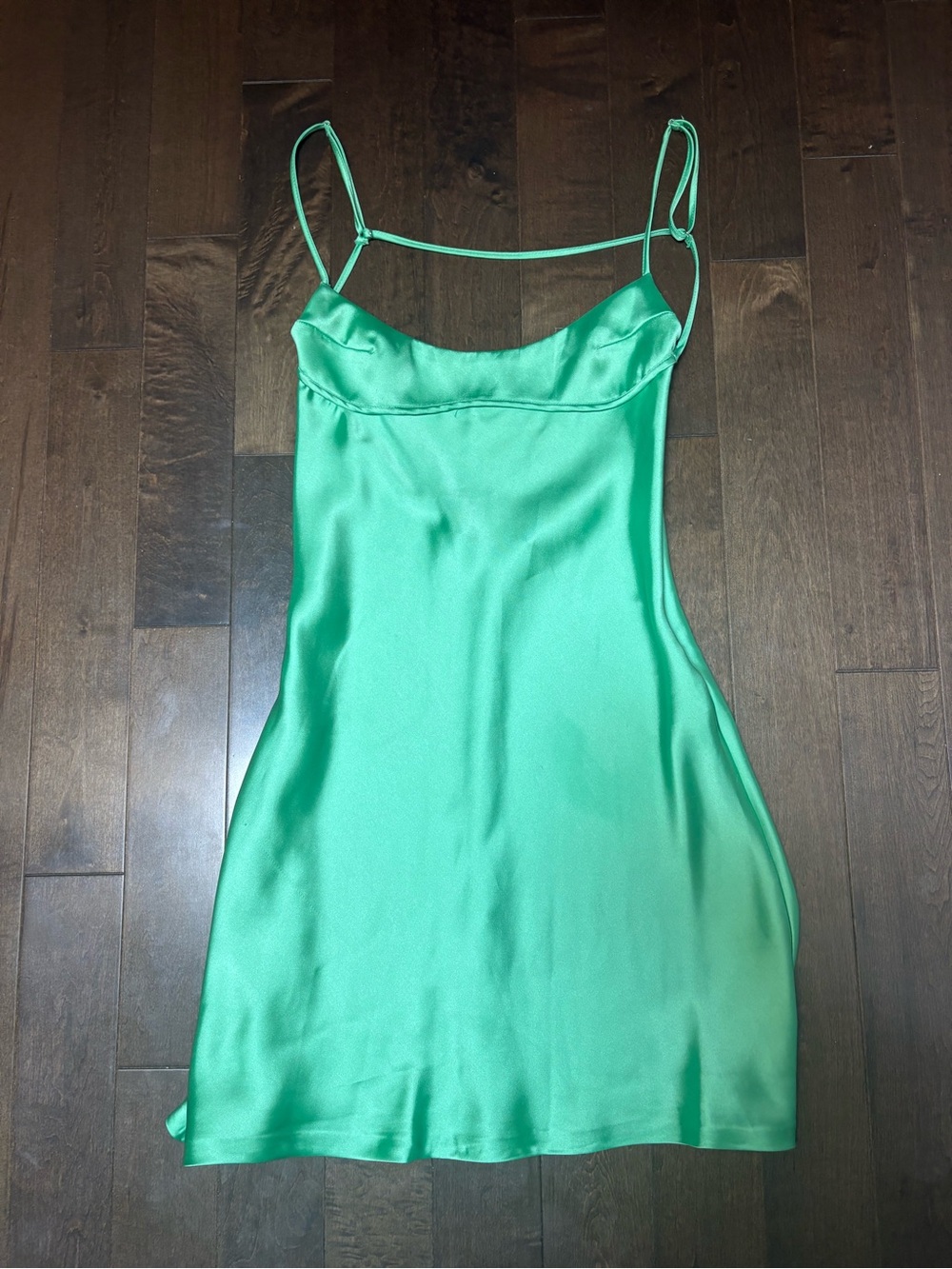 Tailored Zara Satin Emerald Green Slip Dress